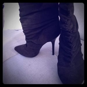 Jessica Simpson sexy black heeled boots
